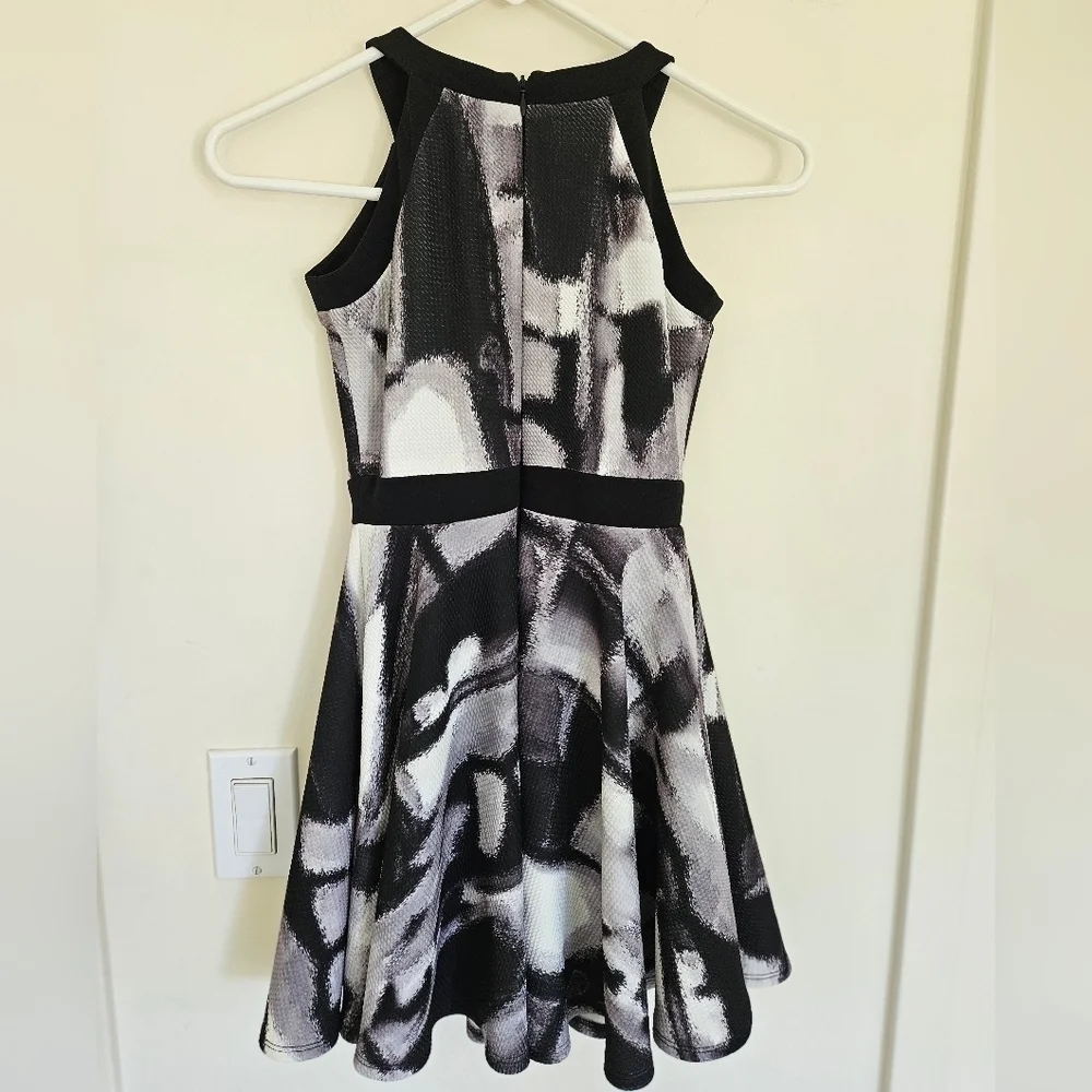 By Debra Black and White Halter Style Dress